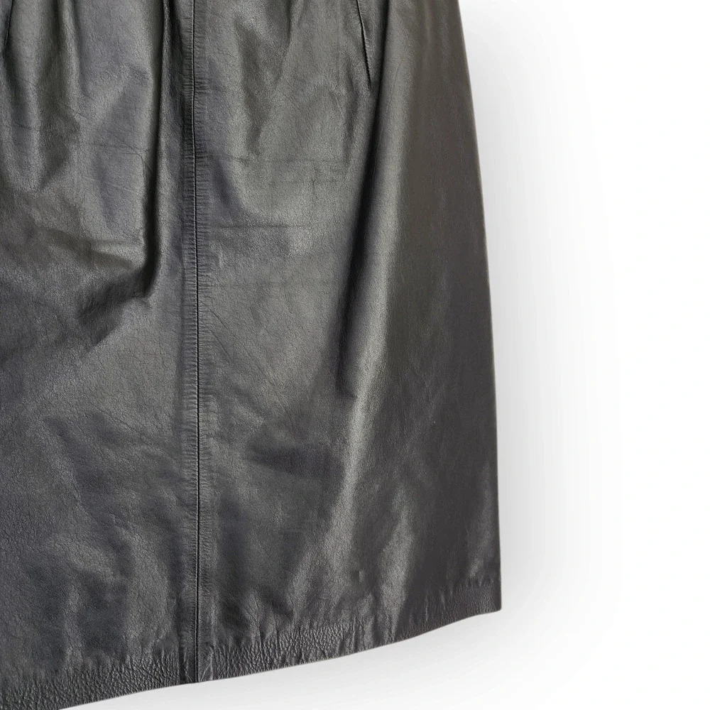 Vintage CJ Todd Saks Fifth Avenue Leather Pencil Skirt 0